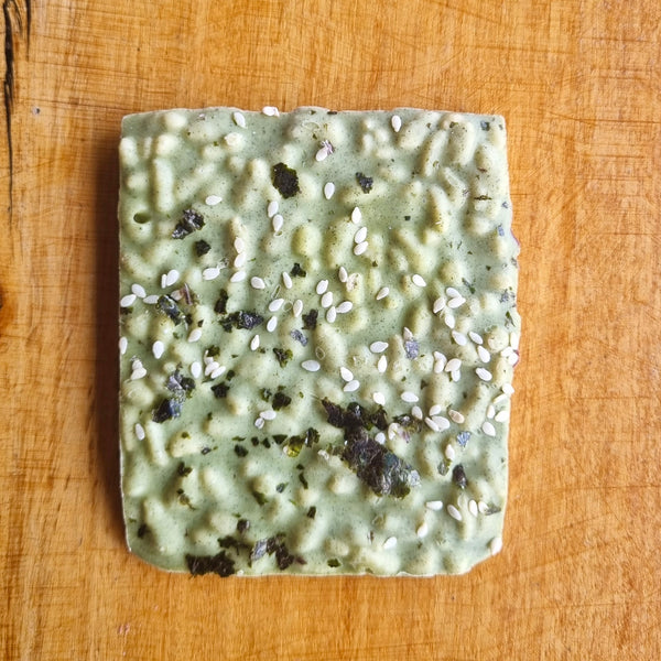 Matcha, Rice, Nori and Sesame.