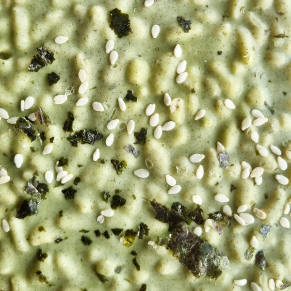 Matcha, Rice, Nori and Sesame.