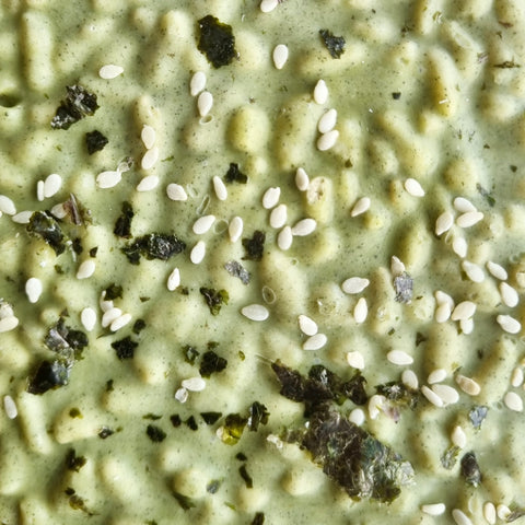 Matcha, Rice, Nori and Sesame.