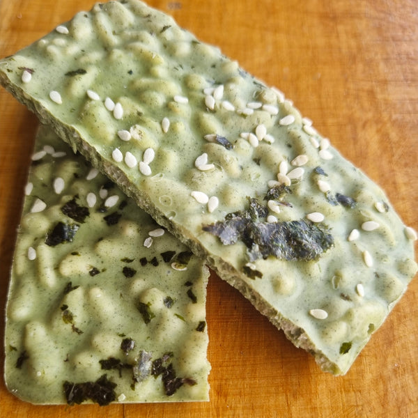 Matcha, Rice, Nori and Sesame.