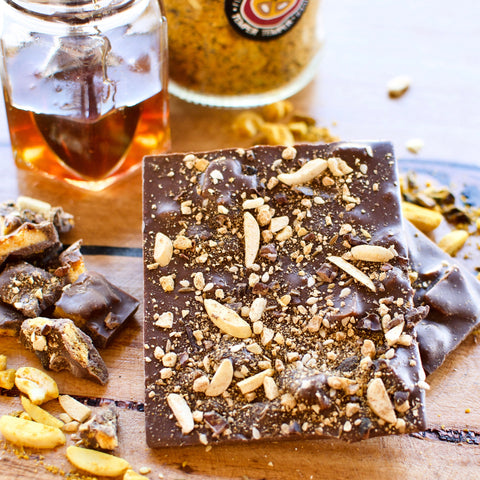 Milk chocolate with honeycomb and dukkah