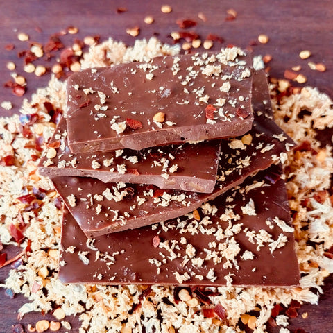 Temper Temper Milk Chocolate, Salted Caramel, Cauliflower, and Chilli