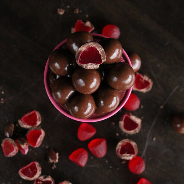 Raspberry Lollies in Milk
